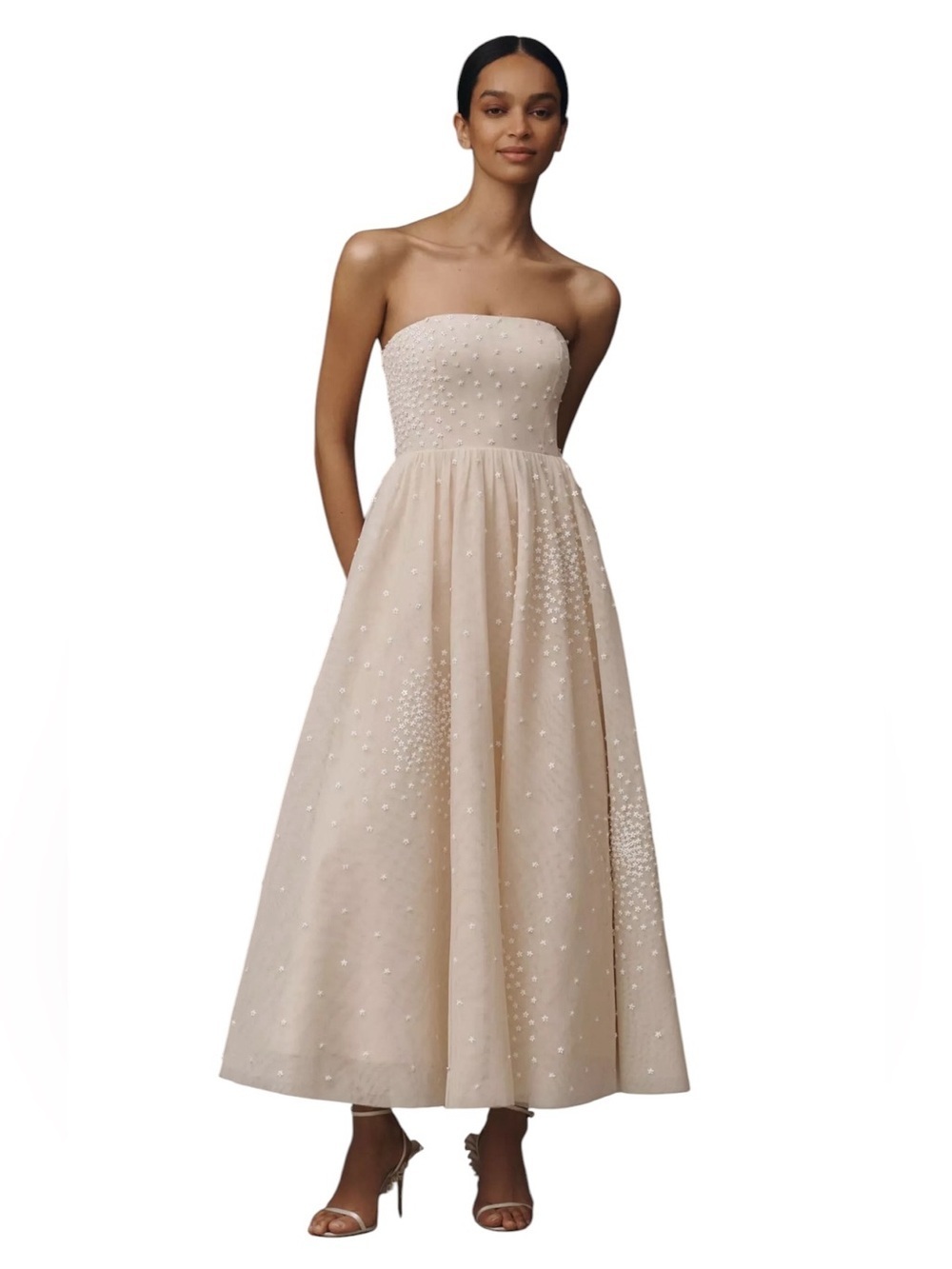 NWT- Anthropologie x BHLDN Strapless Fit & Flare Midi Dress - Size Large